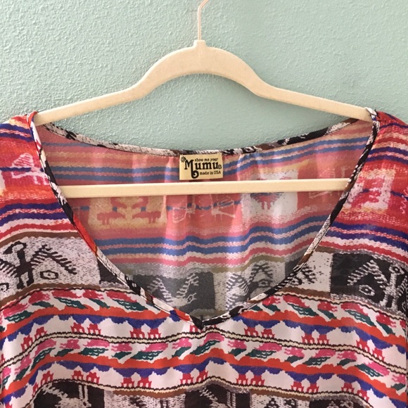 Show Me Your MuMu Tribal Print Draped Blouse - Picture 4 of 7